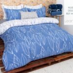 Juego de Sabanas Hojas Azul