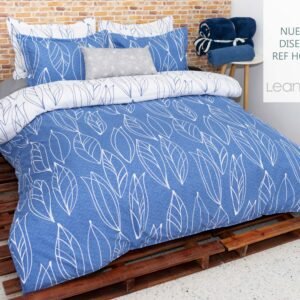 Juego de Sabanas Hojas Azul