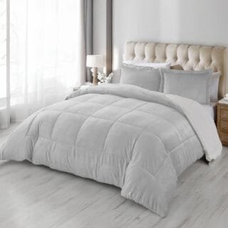 Edredón Ovejero Piel de Conejo Gris Plata