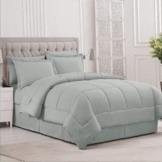 Edredón Plumón Unicolor Gris Plata