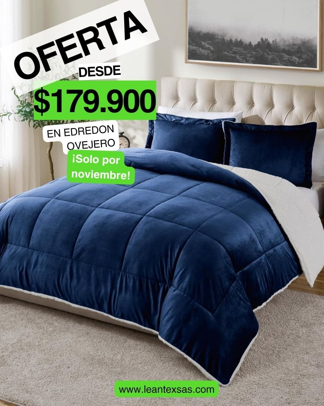 edredon ovejero sherpa azul