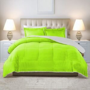 Edredón Ovejero Piel de Conejo Verde Limón