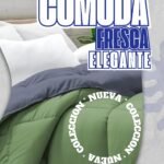 Colcha Comforter Doble Bicolor Gris Oscuro - Verde Pistacho
