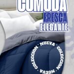 Colcha Comforter Doble Bicolor Gris Oscuro - Azul Oscuro