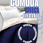 Colcha Comforter Doble Bicolor Beige - Azul Oscuro