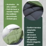 Colcha Comforter Doble Bicolor Gris Oscuro - Verde Pistacho