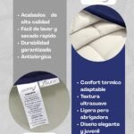 Colcha Comforter Doble Bicolor Beige - Azul Oscuro