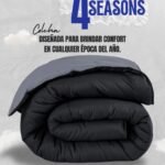 Colcha Comforter Doble Bicolor Negro - Gris Plata