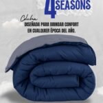 Colcha Comforter Doble Bicolor Gris Oscuro - Azul Oscuro