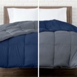 Colcha Comforter Doble Bicolor Gris Oscuro - Azul Oscuro