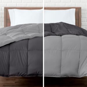 Colcha Comforter Doble Bicolor Gris Oscuro - Gris Plata