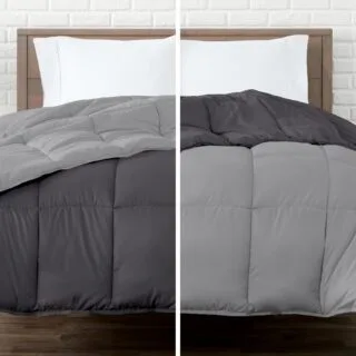 Colcha Comforter Doble Bicolor Gris Oscuro - Gris Plata