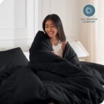 Combo Duvet más Plumón unicolor Liso Negro