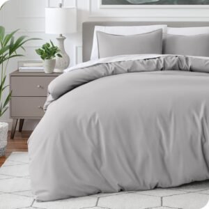 Combo Duvet más Plumón unicolor Liso Gris Plata