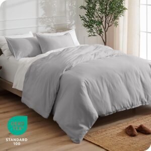 Combo Duvet más Plumón unicolor Liso Gris Plata