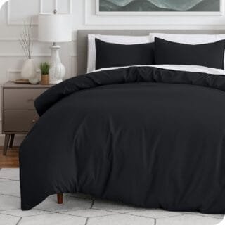 Combo Duvet más Plumón unicolor Liso Negro