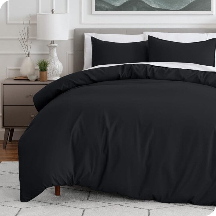Combo Duvet más Plumón unicolor Liso Negro