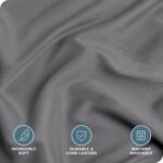 Combo Duvet más Plumón unicolor Liso Gris Oscuro