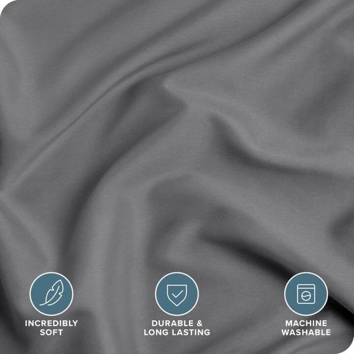 Combo Duvet más Plumón unicolor Liso Gris Oscuro