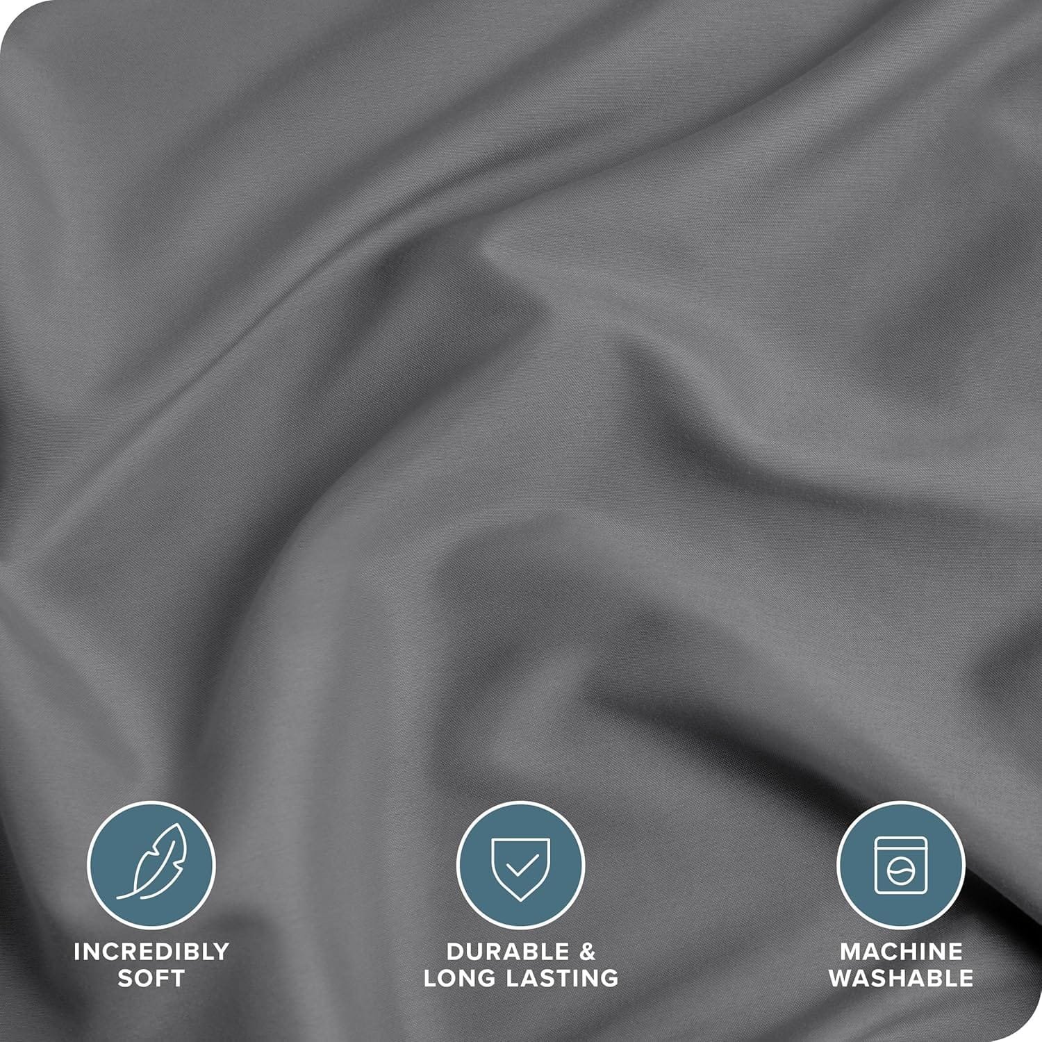 Combo Duvet más Plumón unicolor Liso Gris Oscuro