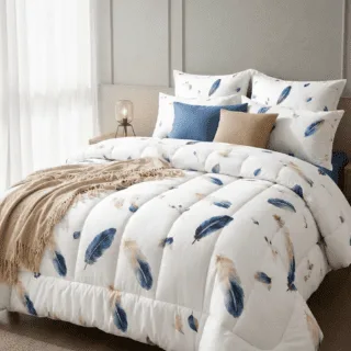 Edredon tipo Plumón Estampado Plumas