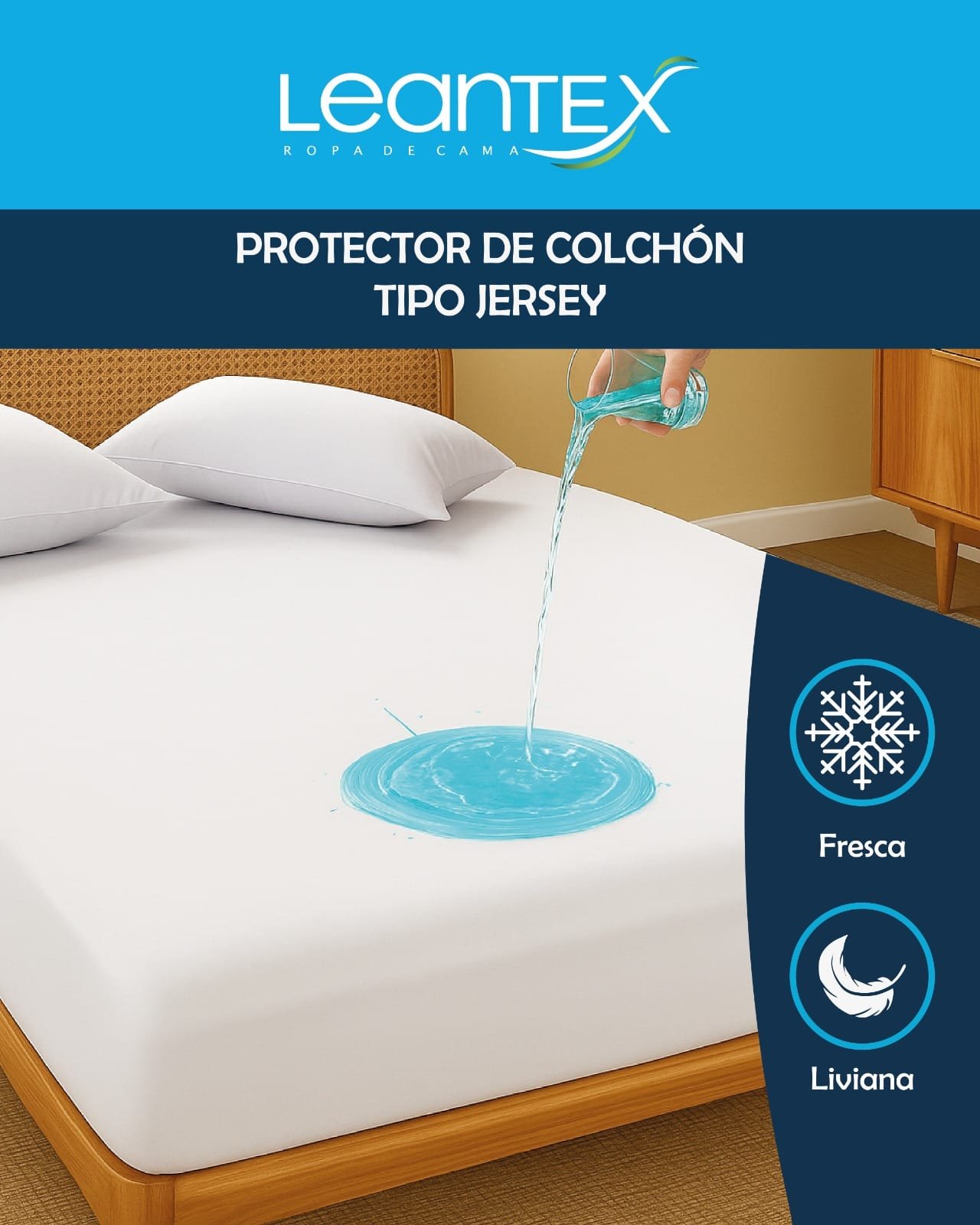 Protector colchón antifluido Jersey impermeable
