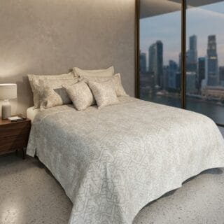 Colcha Matelassé Abstracto Beige Doble Faz