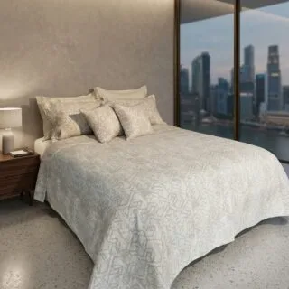 Colcha Matelassé Abstracto Beige Doble Faz