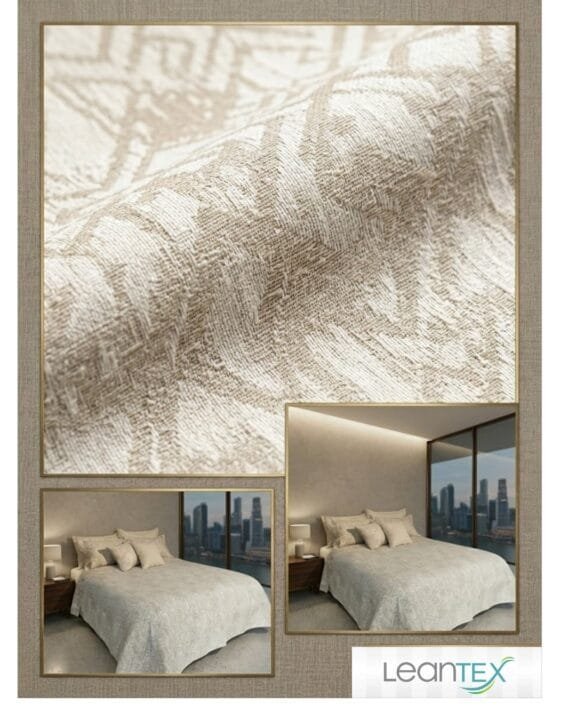 Colcha Matelassé Abstracto Beige Doble Faz