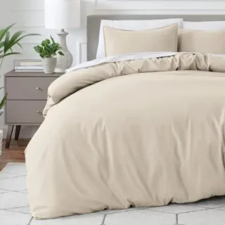 Combo Duvet más Plumón unicolor Liso Beige