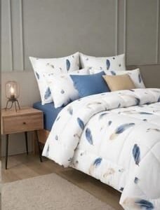 Edredon tipo Plumón Estampado Plumas