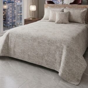 Colcha Matelassé Abstracto Beige Doble Faz