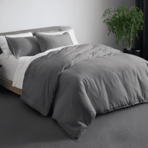 Combo Duvet más Plumón unicolor Liso Gris Oscuro