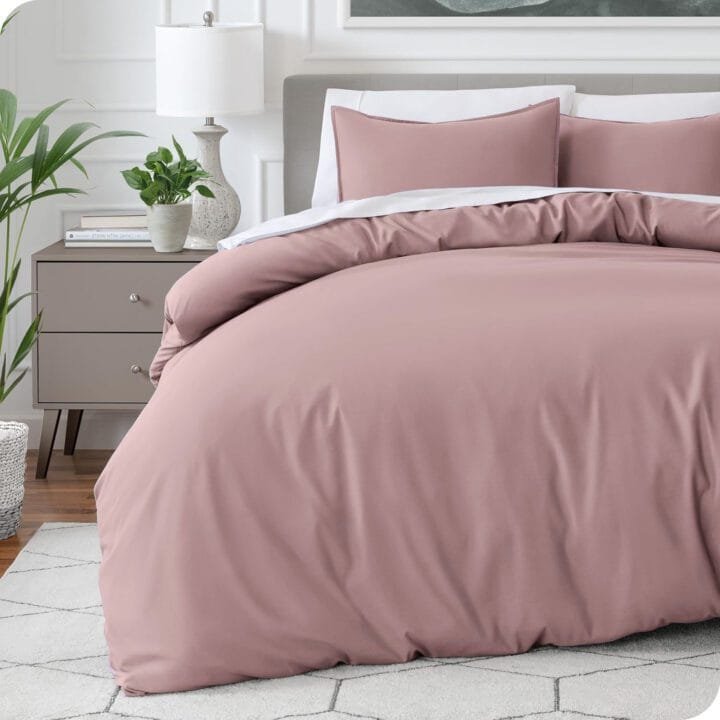 Combo Duvet más Plumón unicolor Liso Palo De Rosa